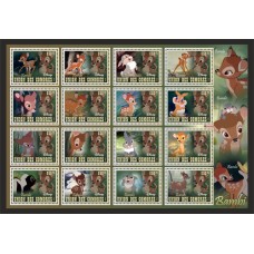 Stamps Cartoon Walt Disney Set 1 sheets