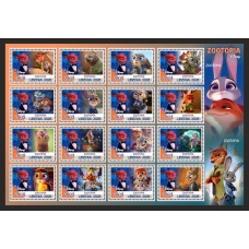 Stamps Cartoon Walt Disney Set 1 sheets