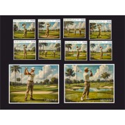 Stamps Sport Golf Set 2 blocks 8 stamps