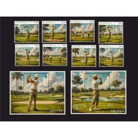 Stamps Sport Golf Set 2 blocks 8 stamps