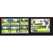 Stamps Sport Golf Set  1 block 6 stamps