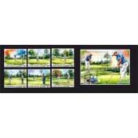 Stamps Sport Golf Set  1 block 6 stamps