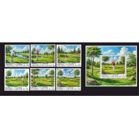 Stamps Sport Golf Set  1 block 6 stamps