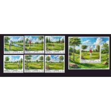 Stamps Sport Golf Set 1 block 6 stamps Stamps Sport Golf Set 1 block 6 stamps