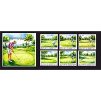 Stamps Sport Golf Set  1 block 6 stamps
