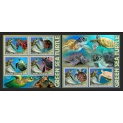 Stamps Fauna Sea Turtles Set 2 sheets