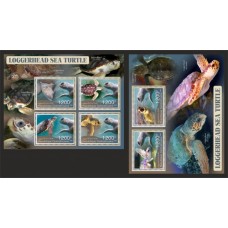 Stamps Fauna Sea Turtles Set 2 sheets Stamps Fauna Sea Turtles Set 2 sheets