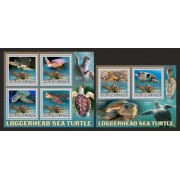 Stamps Fauna Sea Turtles Set 2 sheets
