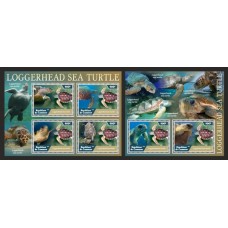 Stamps Fauna Sea Turtles Set 2 sheets Stamps Fauna Sea Turtles Set 2 sheets