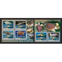 Stamps Fauna Sea Turtles Set 2 sheets