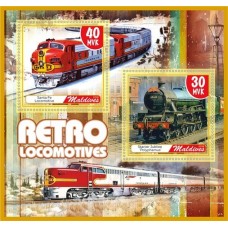 Stamps Locomotives retro