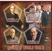 Stamps Second World War Winston Churchill, Stalin, Franklin Roosevelt, Truman, Richard Attlee