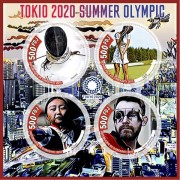 Stamps Summer Olympics in Tokyo 2020 fencing golf archery judo shooting handball Set 8 sheets