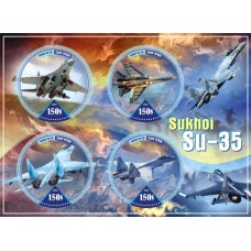 Stamps Military Aviation Su-35 Sukhoi Set 8 sheets
