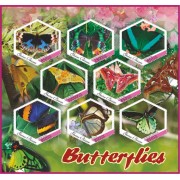 Stamps Butterfly insects Set 9 sheets