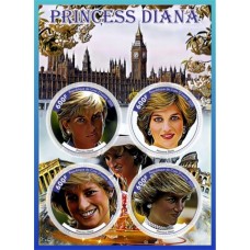 Stamps Royal dynasties Princess Diana Set 8 sheets