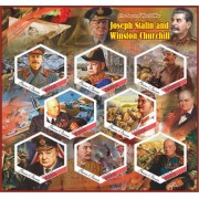 Stamps Winston Churchil and Joseph Stalin Set 9 sheets