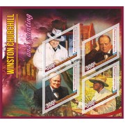 Stamps Winston Churchil  and painting Set 8 sheets