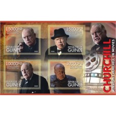 Stamps Winston Churchill in Movies Set 8 sheets