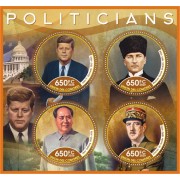 Stamps politicians Churchill Stalin Kennedy  Set 8 sheets
