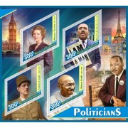 Stamps politicians Churchill Stalin Gandhi Set 8 sheets