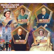 Stamps Winston Churchil and Elizabeth II Set 8 sheets