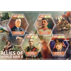 Stamps Allies of WW II Roosevelt Churchill Stalin