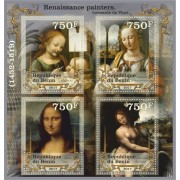 Stamps Art Renaissance painters Leonardo da Vinci Set 8 sheets